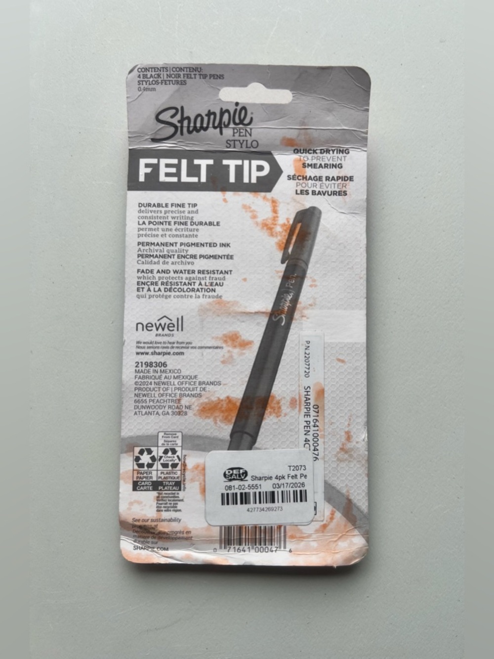 Sharpie 4pk Felt Pen Fine Tip Black Ink - Picture 2 of 2